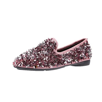 

Sneakers Women Rhinestone Flat Single Shoes Comfortbable Lazy Peas Shoes Woman zapatos de mujer chaussures Sequined casual shoes
