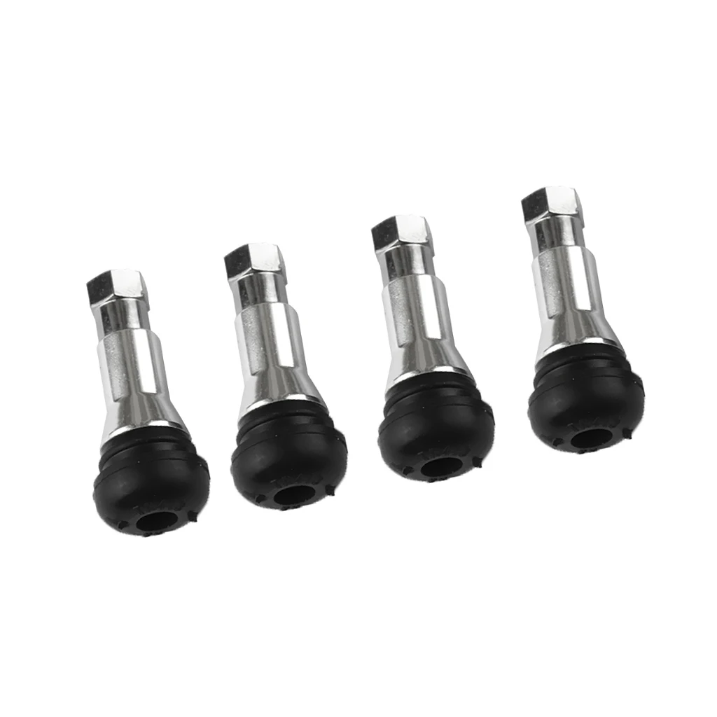 4 Pieces Car Truck 20008 46mm Straight Metal Tubeless Tire Valve Stem Kits