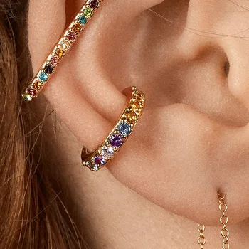 

Bohemia Copper CZ Earcuff Clip on Earrings for Women Fashion Wedding Party Small Cute Ear Cuff Charm Statement Clips Jewelry