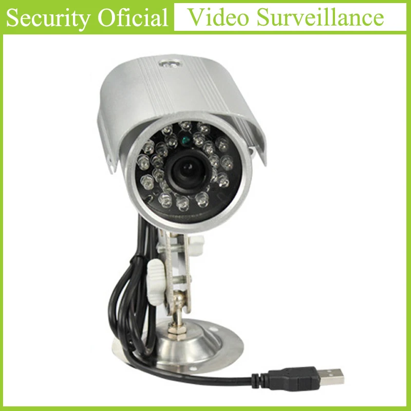 

Plug and Play USB Camera Outdoor Waterproof 3.6mm HD Lens 24 LED Lamps Bullet Cameras support SD Memory Card Surveillance Camera