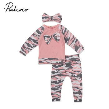 

PUDCOCO 2017 Newest 3PCS Newborn Baby Girl Boy Tops Rompers+Long Pants+Headband Outfits Autumn Casual Clothes Set 0-24M
