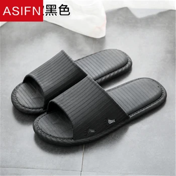 

ASIFN Men Slippers Summer Women Slides Non-slip Soft Bottom Hotel Slides Male House Flip Flops Bathroom Bath Zapatos De Hombre