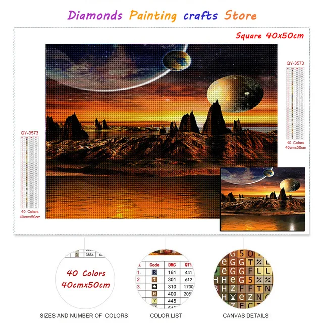 New AB Diamond Painting Universe Planet Full Square/Round Diamont Embroidery Sky Landscape Mosaic Galaxy Cross Stitch Home Decor H41-5