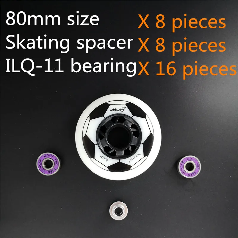 8 pcs/lot inline skates wheel with ABEC skating bearing 80mm 76mm 72mm skate rodas for FSK slalom HV high KSJ WFSC IGOR