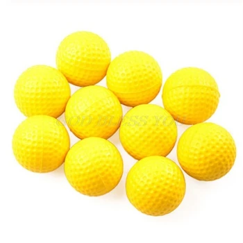 

10Pcs PU Foam Golf Balls Yellow Sponge Elastic Indoor Outdoor Practice Training Drop Shipping