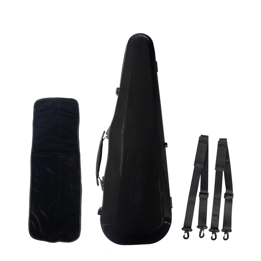 

4/4 Full Size Violin Hard Case Complex Carbon Fiber Material Built-in Hygrometer Black with Carry Handle Straps