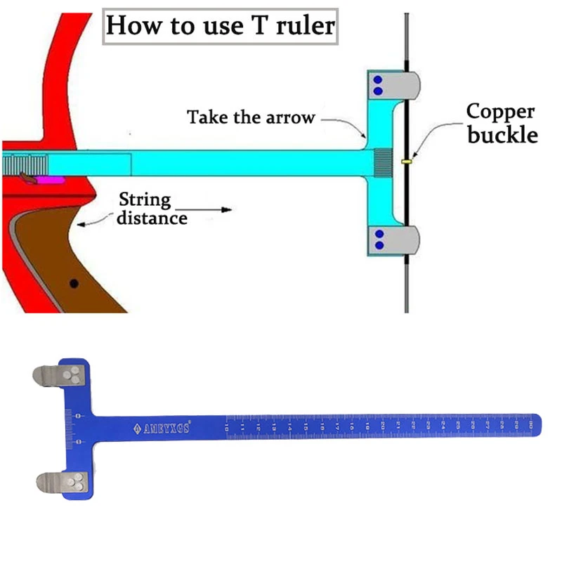 Jeu de pinces à boucle en cuivre pour tir à l'arc, alliage d'aluminium,  règle en T, arc et flèche de chasse, ficelle, Point de tir, outil de mesure  de positionnement - AliExpress