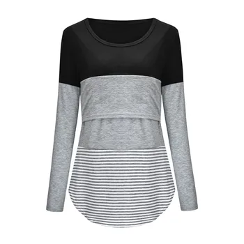 

2019 Women Pregnant Long Sleeve Maternity Breastfeeding T-shirts Loose Nursing Top Clothing