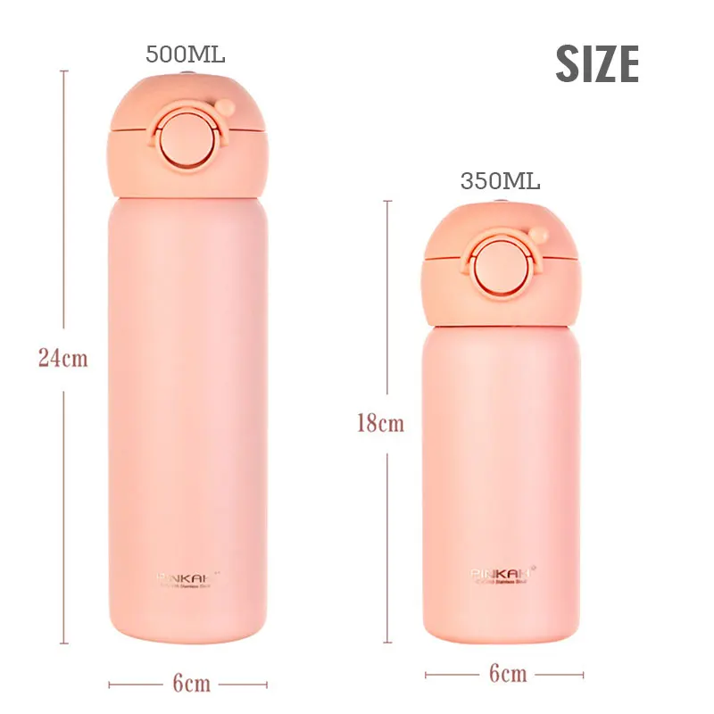 PINKAH Thermoscup 316 Stainless Steel School Drink Bottle Leakproof Vacuum Flask Travel Portable Coffee Mug With Rope Thermos images - 6