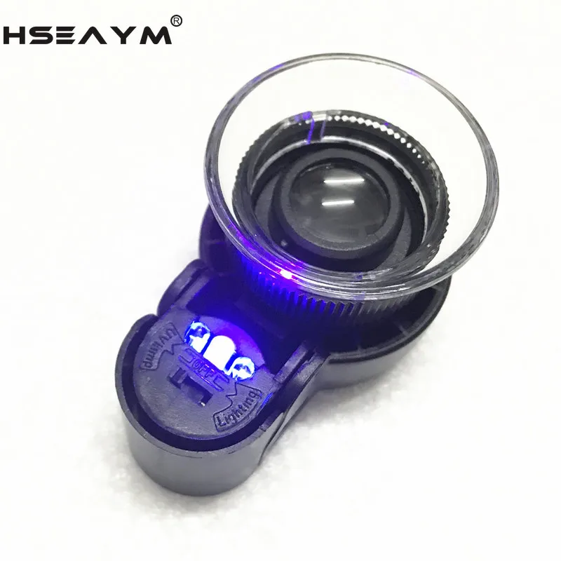45X 2LED и 1 UV цилиндрический зум ювелирные увеличители увеличительное стекло лупа