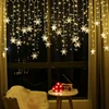 Guirnalda de luces LED de copos de nieve para Navidad luces intermitentes, cortina, resistente al agua, ondas conectables para fiesta, 3,2 M ► Foto 2/6