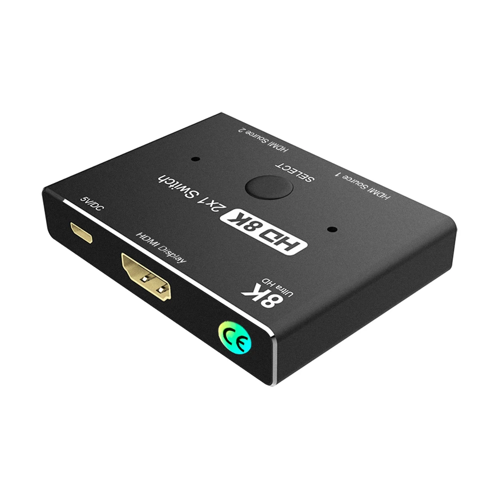 Switcher hdmi-compatível 2.1 2 em 1 para