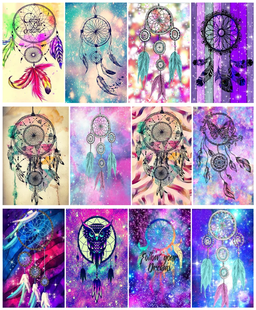 Yikexin Diamond Painting Dream Catcher Landscape Full circular Embroidery Mosaic Gift Factory Direct | Дом и сад