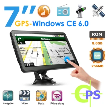 

VODOOL Q10 7 inch Touch Screen HD Car GPS Navigation 256MB RAM 8GB ROM FM Sat Nav AVIN Navitel Truck GPS Navigator Latest EU Map