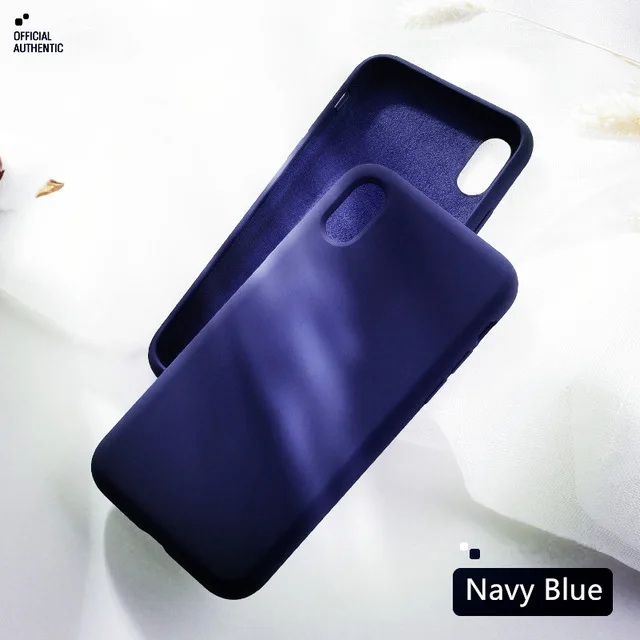 navy blue Силиконовый чехол для iPhone 7, 8 Plus, чехол для iPhone 6, 6s, s, x, xs, max, xr, 6 plus, 7 plus, 8 plus, Официальный чехол для телефона Apple - Цвет: navy blue