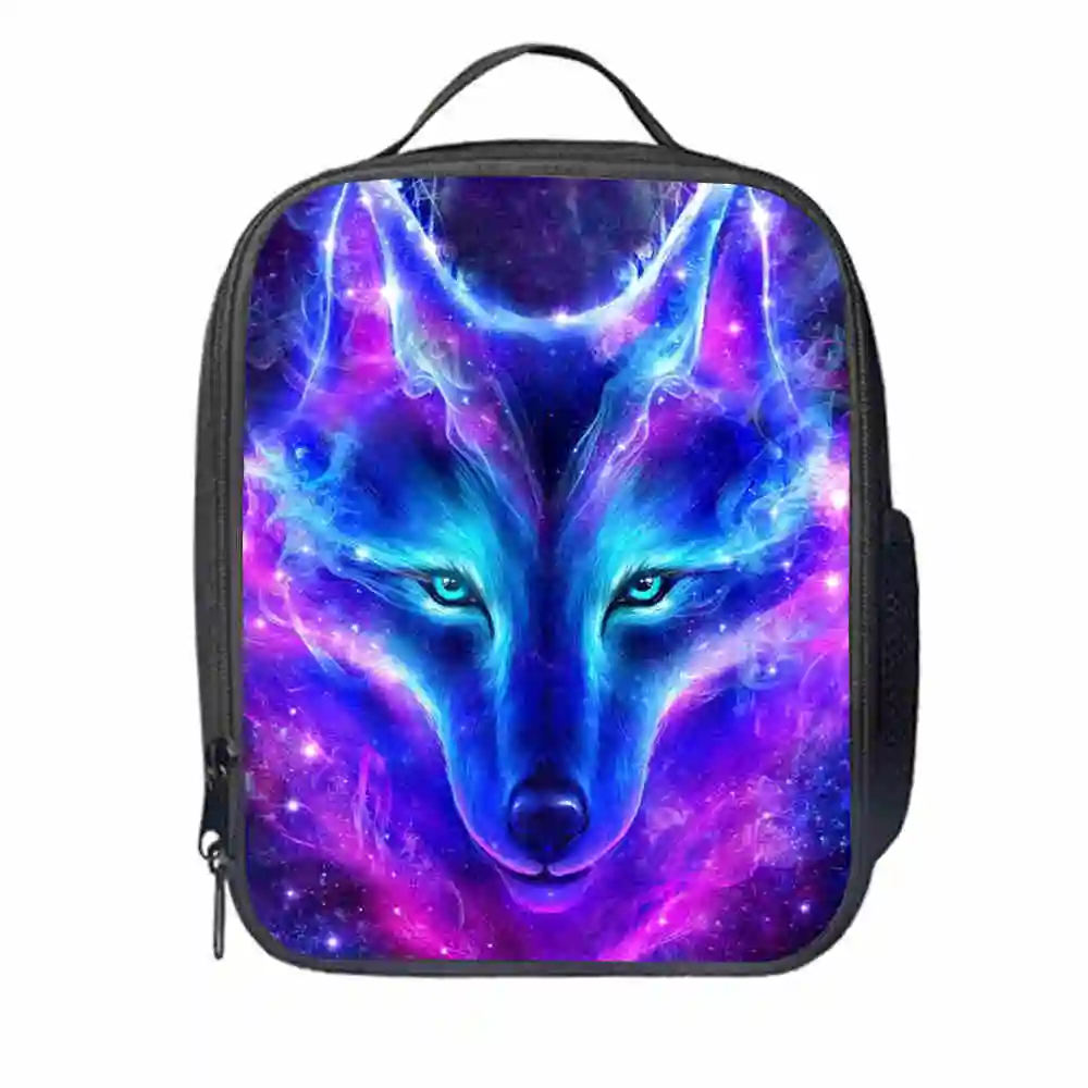 Boys Girls Wholesale Wolf Backpack Schoolbag Lunch Bag Satchel Cross-body Case 
