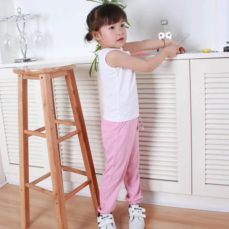 Детские противомоскитные штаны Лето г., стиль, корейский стиль, для мужчин и женщин, детские летние тонкие обтягивающие белые штаны