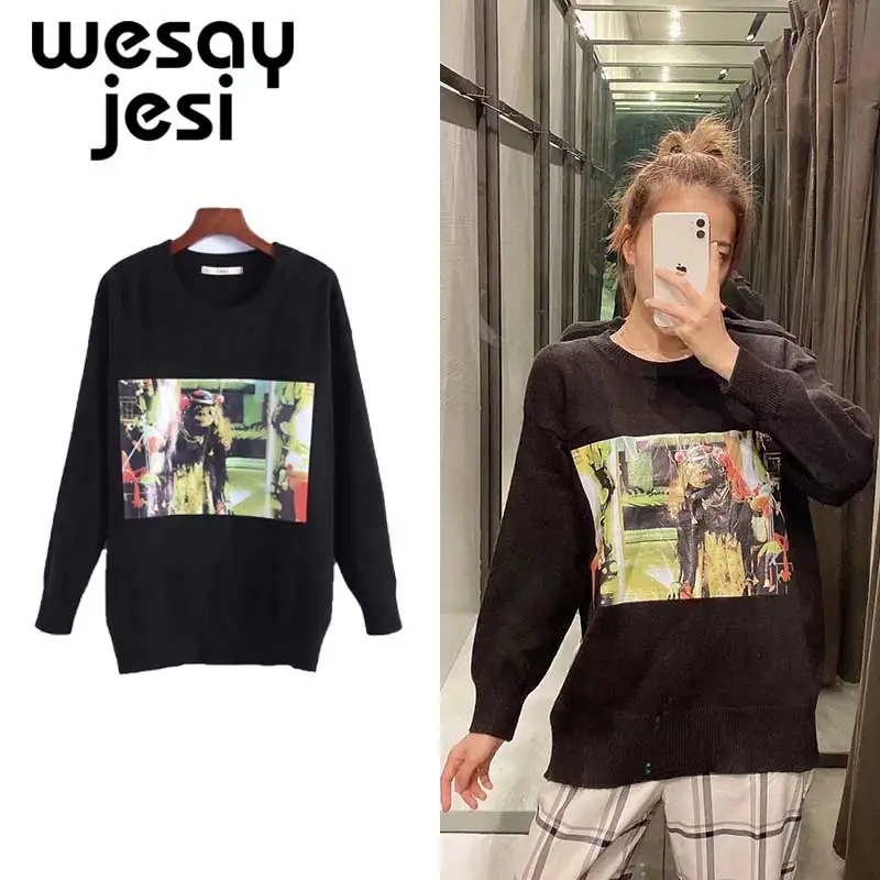 

Women Sweatshirt Harajuku vintage Long Sleeve pullover print Female Jumper Women hooded tops 2019 New Sportswear Clothes