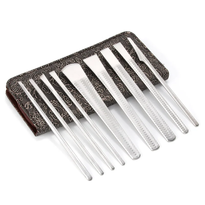 

Exhibition Stainless Steel Pedicure Knife 9-Piece Set Die Old Skin Tap-hole Rod Knife Yangzhou Three Knife Pedicure Tool Wholesa