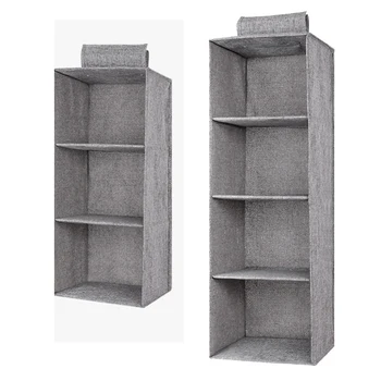 

Multi-Layer Hanging Drawer Organiser Clothes Wardrobe Shelves Storage Garment Tidy Shoe Gray