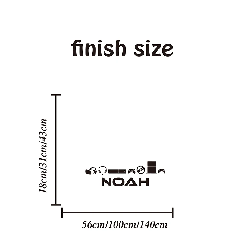 Custom Name Gamers XBox Playstation Wall Sticker Boy Room Kids Room Personalized Name Gaming Game Wall Decal Bedroom Vinyl (1)