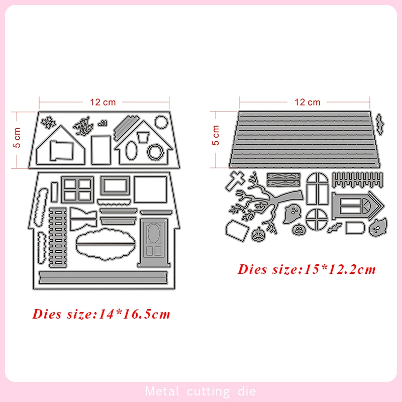 Хэллоуин жуткий дом набор металлические режущие штампы для DIY скрапбукинга фотоальбом декоративное тиснение бумажные карты ремесла высечки