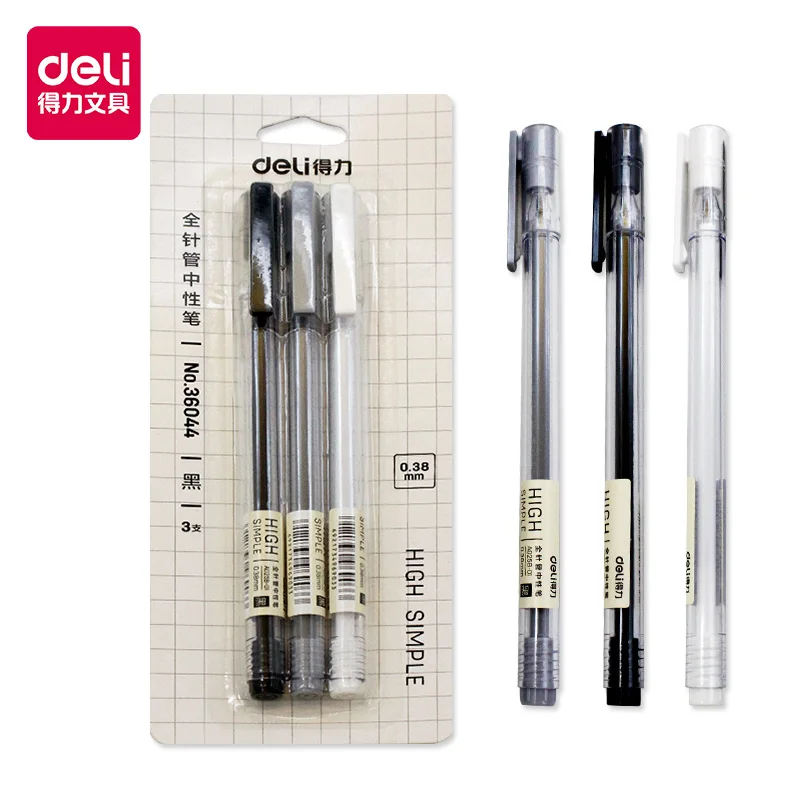 

3PCS 36044 Gel Pen 0.38mm Full Needle Gel Pen Black