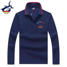 Осень, Мужская рубашка поло с длинным рукавом, высокое качество, хлопок, деловые мужские рубашки поло, Tace& Shark, брендовые рубашки поло, пуловеры