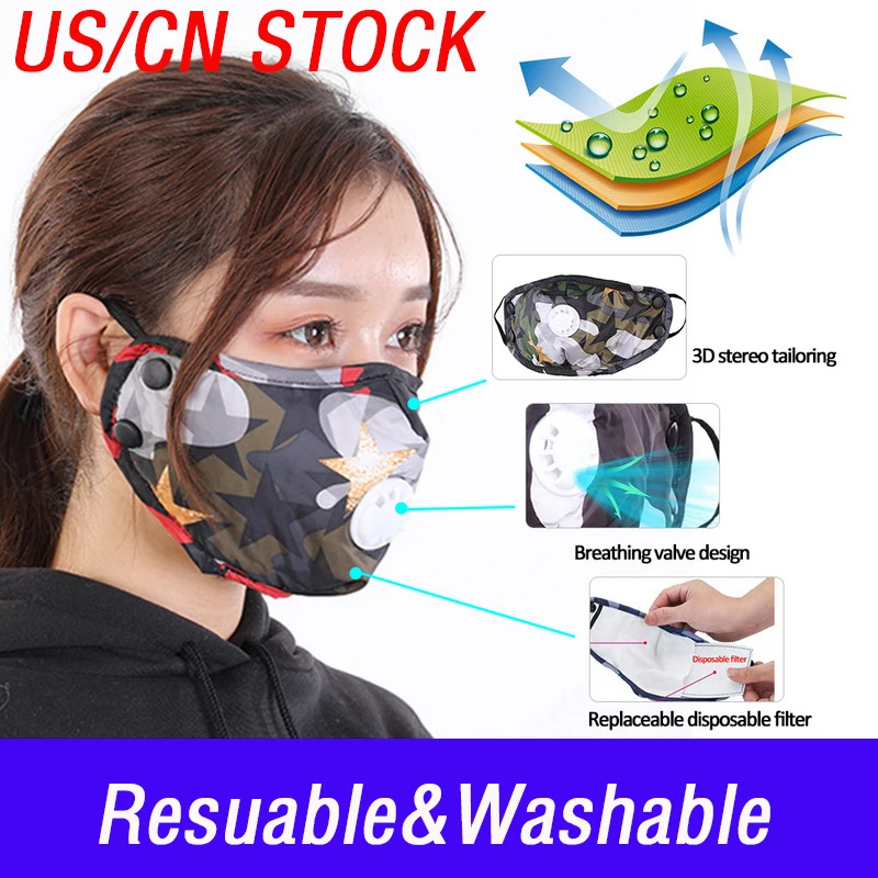 

Reusable Mask Non-disposable Mask With Breathing Valve Washable Cotton Masks Can Be Matched With Filter Dust And Fog Prevention