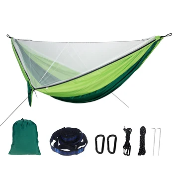 

Portable Backpacking Hammocks Outdoor Survival Hunting Camping Automatic Quick Opening Sleeping Bed Hammock with Straps