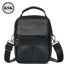 black 8206 Мужская сумка из натуральной кожи, мужская сумка-мессенджер, роскошные сумочки, сумки через плечо с клапаном для мужчин, сумка через плечо KSK - Цвет: black 8206