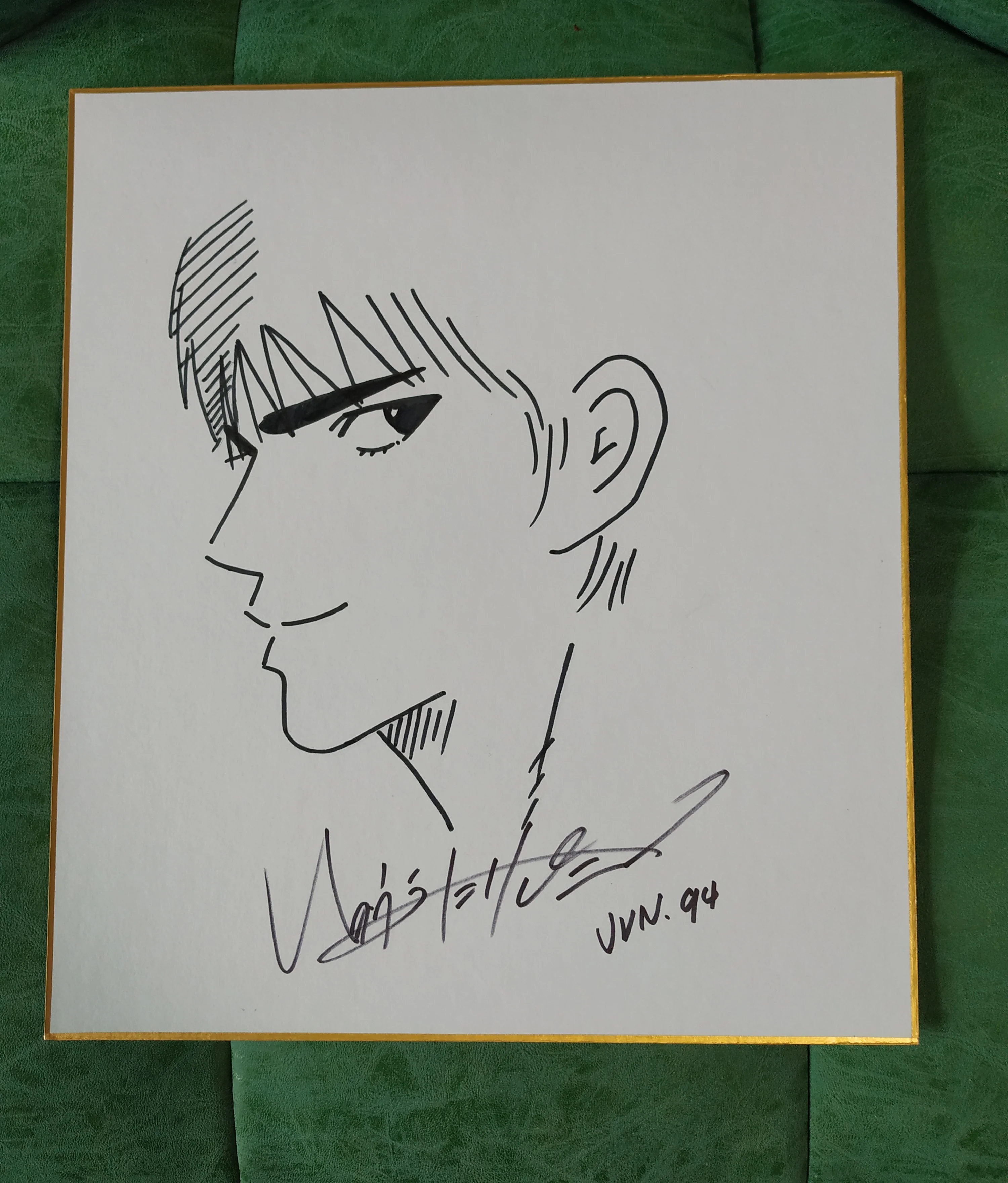 Ручная нарисованная Inoue Takehiko SLAM DUNK autographed Shikishi доска объявлений редкая 07907