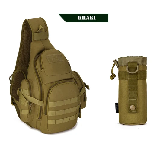 Открытый 35Л тактический наплечный Рюкзак Molle Военная дорожная сумка для мужчин водонепроницаемая армейская походная тактическая сумка - Цвет: Khaki with water bag