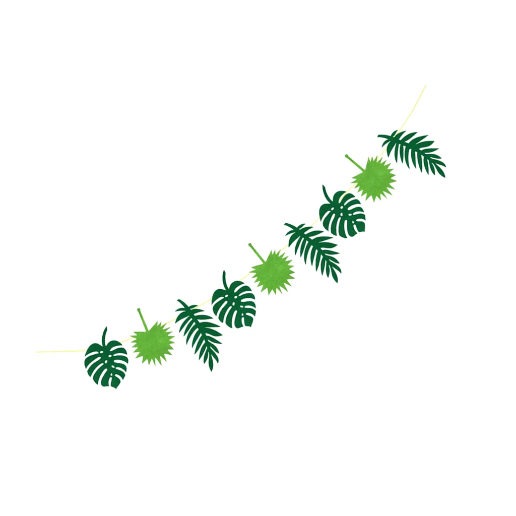 Hawaiian Tropical Leaves Bunting Banner Summer Beach Party Sign Garland 3 Meters