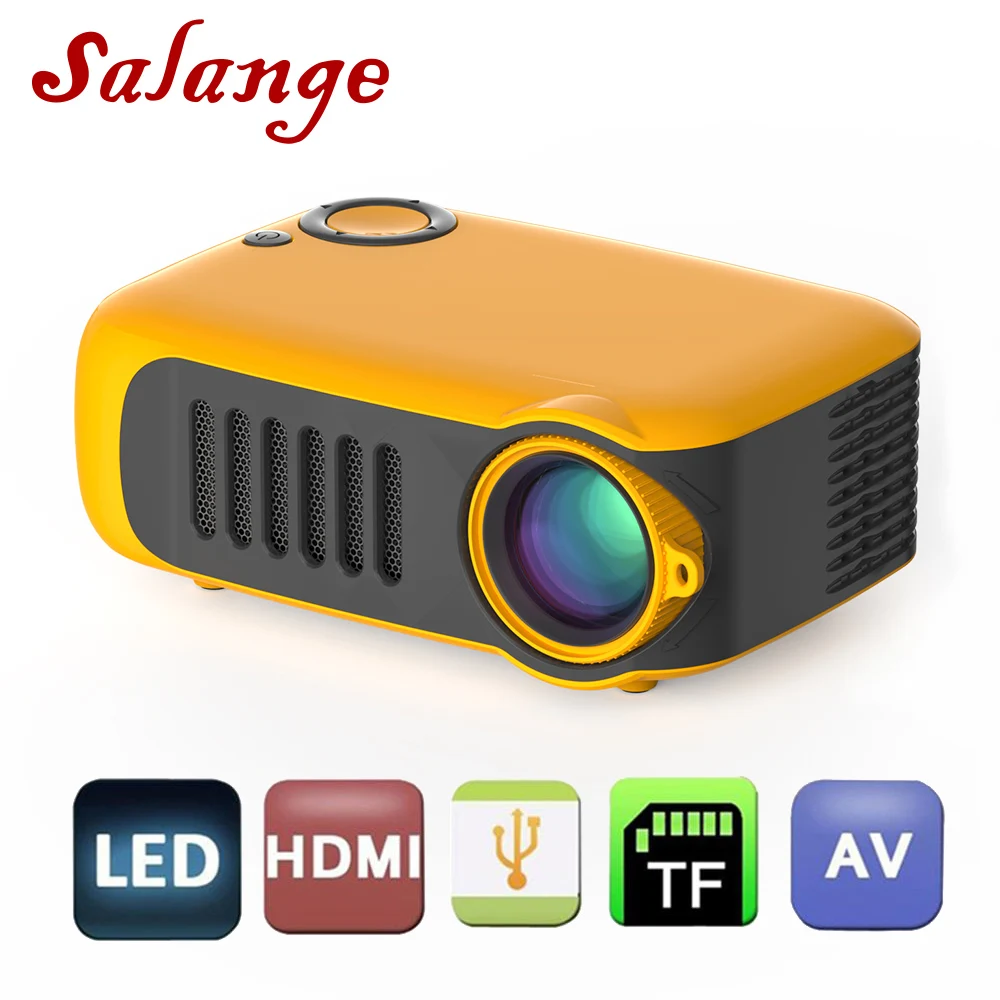 Salange мини проектор P200 800 люмен Поддержка 1080P для домашнего Театр видеопроектор