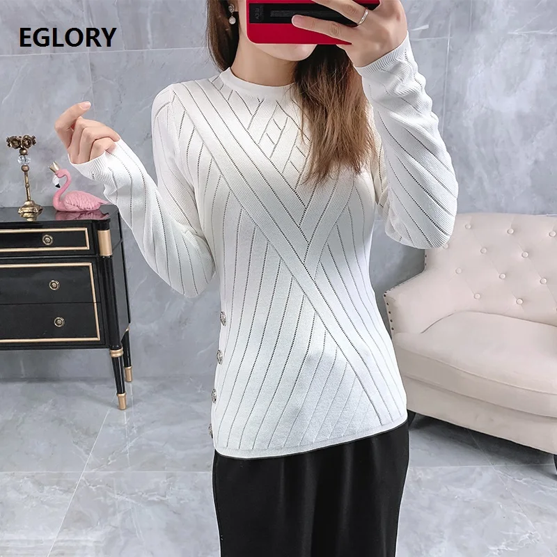 

2019 Summer Autumn Fashion Pullovers Women Wave Patterns Knitting Short Sleeve Casual Yellow Black Knitted Sweater Soft Knitwear