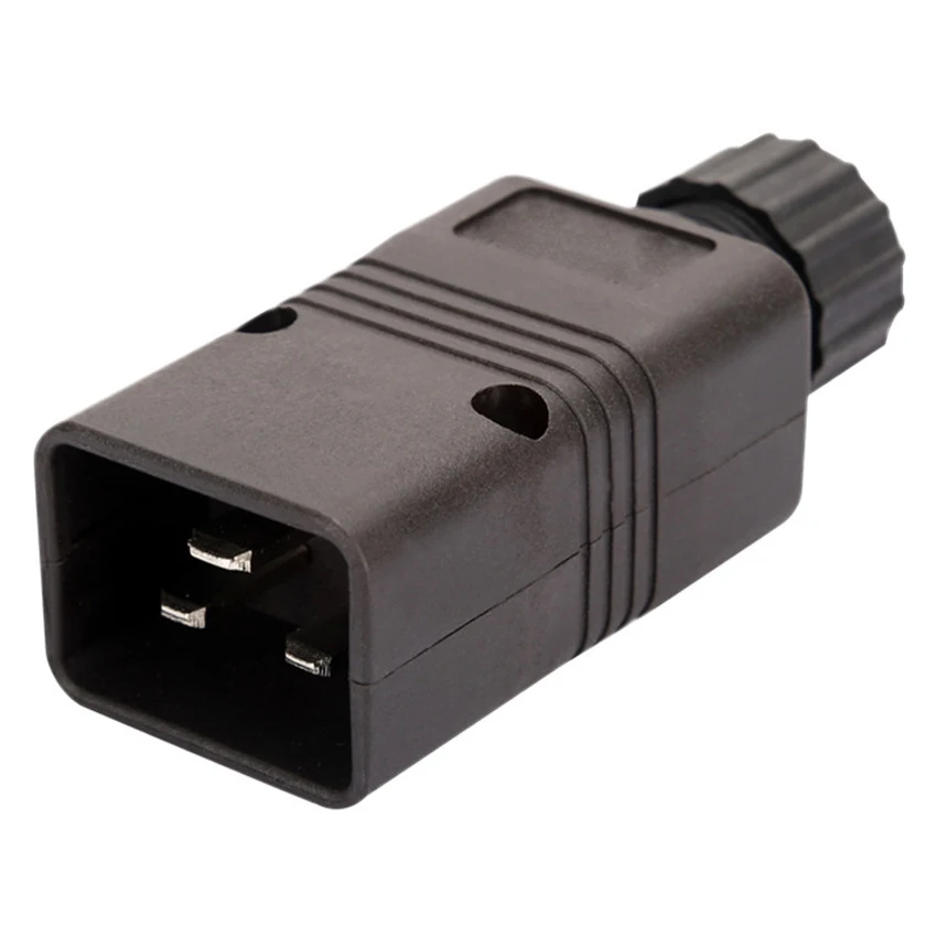 Black CE Copper IEC C20 UPS PDU APC computer power removable wiring plug 3Pin inline cable industry converter plug 16A 250V