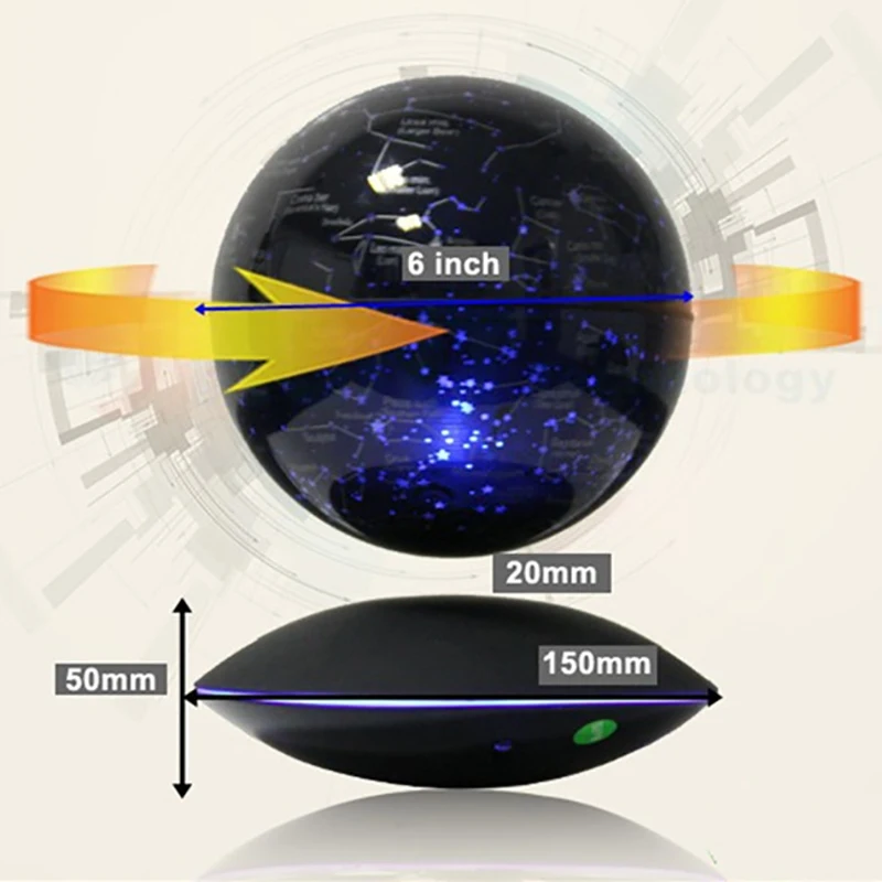 Красочный Созвездие магнитная левитация плавающая электронная Лунная лампа Новинка Шар Ночной светильник на день рождения Lampara Luminaria
