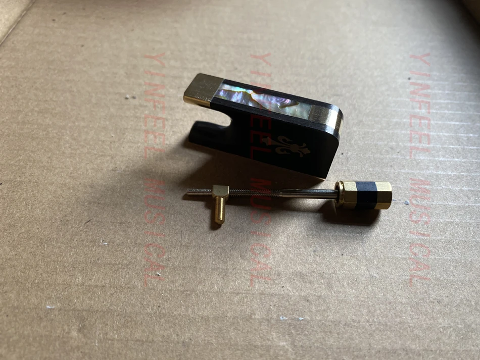 Advanced Level Mounted Ebony Frog for 4/4 viola Bow gold colour