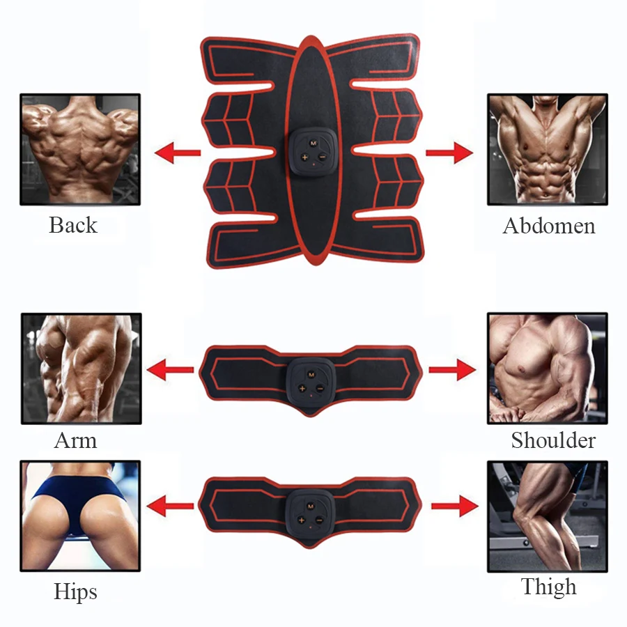 Intelligent Remote Control Electric Muscle Stimulator EMS Wireless Smart Fitness Trainer Abdominal ABS Stimulator Massager