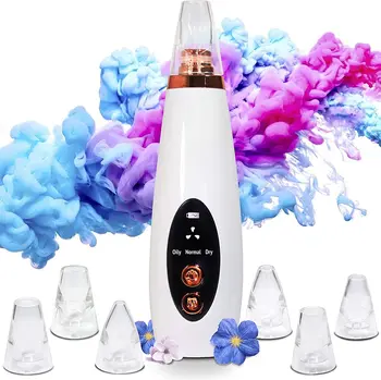 

Blackhead Remover Vacuum Facial Pore Cleaner with 3 Suction Levels and 6 Changeable Functional Heads USB Rechargeable