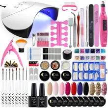 COSCELIA 36 Вт лампа с инструментами для маникюра 6/10 УФ комплект гель-лака толкатель Набор для гелевого лака Кисти для маникюра Набор для нейл-арта