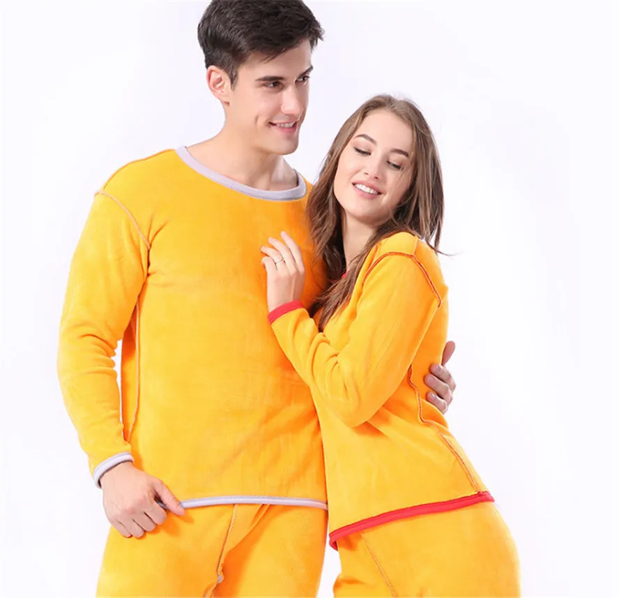 Womens Underwear Suit Set Fleece Lined Long Johns Female Good Elasticity Soft Sleep Cloth Home Wear Winter ouc1745