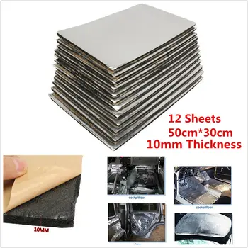

12pc 10mm Car SUV Sound Proofing Deadener Heat Noise Insulation Closed Cell Foam Wheel Arches