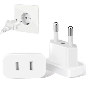 

4.8mm US To EU Plug Adapter CN To Euro Europe Converter Socket With Protection Door AC Power Adapter Travel Charger Plugs