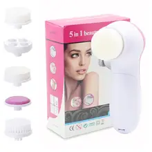 5-в-1 Водонепроницаемый Очищающая щетка для лица, уход за кожей лица вращательная щётка с 5 щеточными головками для нежной глубокой чистки, Massege, отшелушивающие, удаление угрей