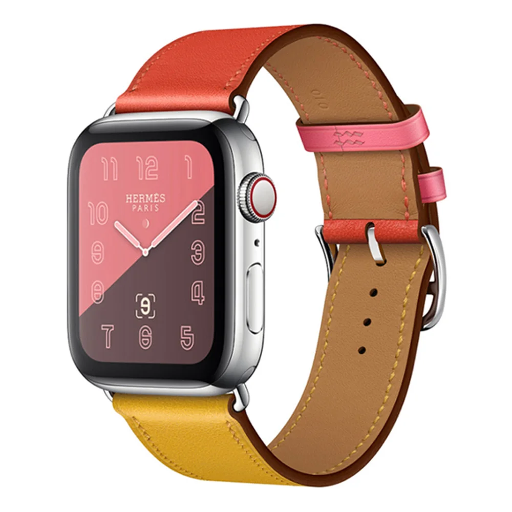 5 Мягкий кожаный ремешок для часов Apple Watch Band 38 мм 40 мм 42 мм 44 мм для браслета iwatch наручные часы аксессуары для Apple Watch - Цвет: 5