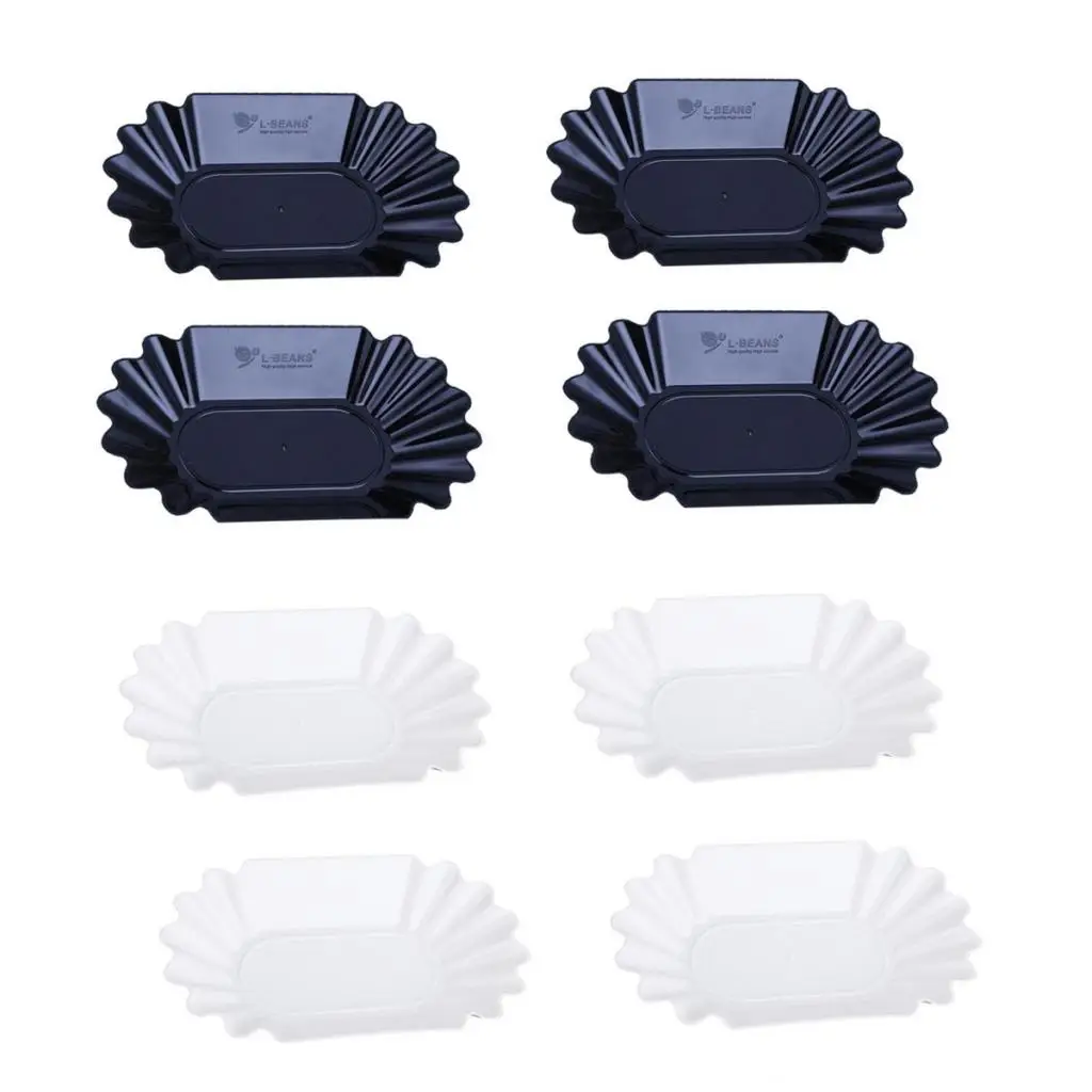 8pcs Oval Tray Plastic Dish for Green and Roasted Coffee Beans Snack Plates