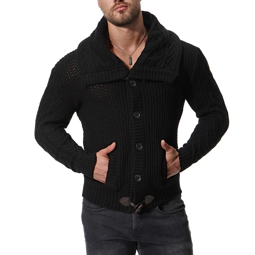 Men Slim Fit Jumpers Knit Zipper Warm Winter Business Style Men Sweater