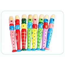 Educational Musical Toy Wooden Trumpet For Kids Toy Gift Colorful Wooden Musical Instrument Mini Instrument Trumpet Baby Gift
